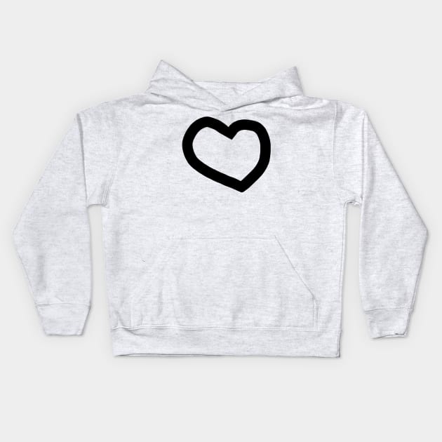 Chunky Heart Minimal Style Valentines Day Kids Hoodie by ellenhenryart